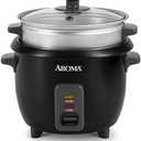 Aroma Housewares ARC-363-1NGB 3 Uncooked/6 Cups Cooked Rice Cooker, Steamer, Multicooker, 2-6 cups, Black