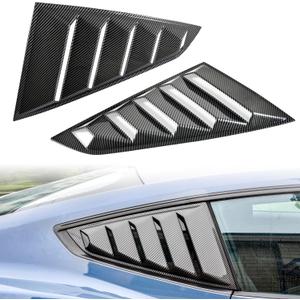 Side Window Louver for Mustang 2024 2025, Carbon Fiber GT Lambo Style Rear Quarter Windshield Sun Shade Cover Side Window Scoop Louvers for Ford Mustang 2024 2025 Accessories