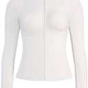 AUROLA Influence Athletic Workout Jacket for Women, Lightweight Slim Fit Full Zip Running Yoga Sports Jacket with Thumb Holes (Medium)