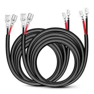Nilight 2 PCS 14 AWG 10 Feet Wiring Harness Extension Kit for LED Light Bar Off Road Auxiliary Ditch A-Pillar Lights Driving Fog Boat Lighting (14AWG -10FT 2Pcs)