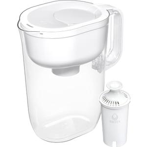Brita Large 10 Cup Water Pitcher with 1 Standard Filter, Made Without BPA, Huron, Small, Bright White