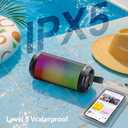 FULMINARE Bluetooth Speaker Wireless TWS Pairing 26W HD Loud Stereo Portable Bluetooth Speakers 6.0 with 16H Playtime, RGB LED Light, IPX5 Waterproof for Home Outdoor Party Gift Black
