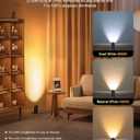 SUNVIE 2 Pack Smart Floor Can Light 5W RGBW Color Changing Uplighting Indoor Uplights 2700K-6500K Up Lights Indoor Floor Spotlight for Plant Corner Wall Artwork, APP Control Alexa & Google Home, Black