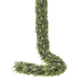 Extra Thick & Lush - 9 Ft by 10 Inch Real Touch Christmas Cedar Garland Artificial Realistic Soft Thickness Greenery Pine Cypress Garlands Christmas Garland for Mantle Fireplace Home Indoor Outdoor