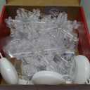 LYUBASA 3Pack Christmas Window Lights Decorations with Timer, Battery Powered Christmas Hanging White Lighted Snowflake Shaped LED Sucker String for Xmas Tree Fireplace Indoor Decor