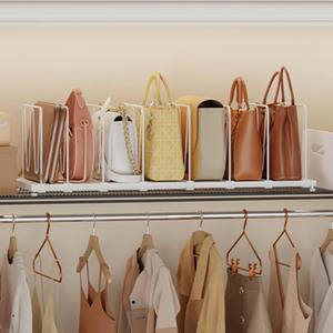 Extendable Purse Organizers Purse Storage. Length 16-28 in. Bag Organizer Purse Holder for Closet With 8 Adjustable Shelf Dividers Patent Pending