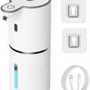 OHIFAST Automatic Liquid Soap Dispenser Touchless, USB Rechargeable Smart Hand Soap Dispenser, 6-Level Adjustable, 12.8oz/380mL Wall Mounted for Bathroom Kitchen Dish Soap-White 2 Packa