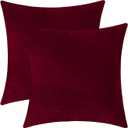 Jeneoo Santa Red Decorative Throw Pillow Covers Soft Chenille Comfy Square Couch Cushion Cases for Living Room Sofa Decor (Set of 2, 18 x 18 Inches)