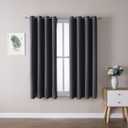 ChrisDowa Grommet Blackout Curtains for Bedroom and Living Room - 2 Panels Set Thermal Insulated Room Darkening Curtains (Dark Grey, 52W x 63L)