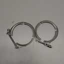 4 Inch V Band Clamp 304 Stainless Steel, for Turbo Exhaust Downpipe, Racing Ford Pickup Truck Exchange Exhaust Systems(2 Pack)