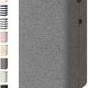 BALEINE Laundry Hamper with Lid, Tall Laundry Baskets with Bamboo Pull Handles, Large Laundry Bin with Internal Support (26 Gal/100L, Grey)