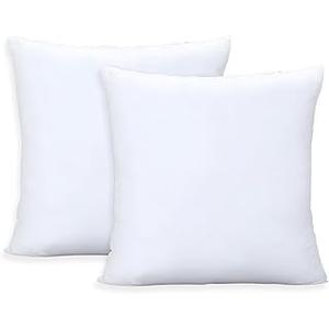 Throw Pillows Insert Set of 2, White 24x24 in Pillow Inserts with 100% Cotton Cover,Bed and Couch Decorative Stuffer Pillows,Indoor Pillows for Sofa