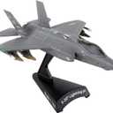 Postage Stamp F-35 Lightning II USAF AF08-0747 Die-Cast Model  1:144 Scale Stealth Fighter Replica with Display Stand, Highly Detailed, 4.1 Length x 2.8 Wingspan, Adult Collectible Ages 14+
