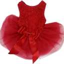 Kirei Sui Rosettes Small Dog Puppy Cat Dress S Red