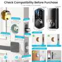 Veise VE07 Fingerprint Smart Door Lock, 7-in-1 Keyless Entry Deadbolt with App Control, Electronic Digital Touchscreen Keypad, Biometric Smart Locks for Front Door, Auto Lock, Matte Black