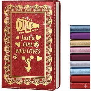 LBWCER Journal for Women,Cheerleader Gift,Notebooks for Work,200 Pages, A5 Hardcover Leather Journals for Writing,School,Travel,Business,Work,Home (CHEER Red)
