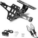MDPROMCP Universal Adjustable Motorcycle License Plate Holder Motorcycle Fender Eliminator Kit With 2 Turn Signal Lights