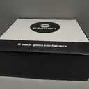 6 Pack Square Kitchen Storage Jars with Airtight Bamboo Lids and 132 Pantry Labels - 35oz Glass Canisters With Wood Lids - Food Storage Containers for Coffee, Cookie, Tea, Spice