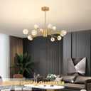 12 Lights Gold Sputnik Chandeliers 35.5" Modern Crystal Pendant Light Contemporary Branches Chandeliers Crystal Sputnik Chandelier for Dining Room Bedroom (Dimmable Bulb & Remote Incl.)
