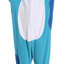 Unisex Kids Animal Oneise Pajamas, Boys Girls Flannel Hooded Halloween Cosplay Costume/Homewear/Sleepwear (Blue)