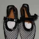 Womens Mesh Ballet Flats  Fishnet Mary Jane Flats with Adjustable Buckle Strap, Breathable & Stylish Ballerina Shoes (8.5, Black)