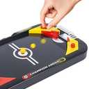 Gamie 2 in 1 Sports Table Games Mini Air Hockey Table for Kids, and Soccer Mini Games for Indoor Fun, Includes Pucks, Balls, and Strikers, Air Hockey Fits on Table or Floor for Adult and Kids