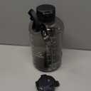 AQUAFIT 1 Gallon Water Bottle with Time Marker - Straw & Chug Lid - BPA Free Gym Water Bottle with Straw - Big Gallon Jug (Gray, 128 oz - 2 Lids)