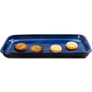 Emeril Lagasse Large Stoneware Baking Sheet  Non Stick Stoneware Cookie Sheet & Baking Tray, Oven Safe Baking Trays for Oven, Ceramic Sheet Pan, 15.75" (Blue)