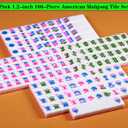American Mahjong Set 166 Mahjong Tile Set 1.2-inch American Mahjong Tile Set Equipped with Mahjong Racks with Pushers Mahjong Table Mat Mahjong Set Storage Bag, 1.2 X 0.9 X 0.5 inches