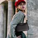 Missnine Purses for Women, Shoulder Bag Small Handbags Vegan Leather Underarm Bags Trendy Hobo Cute Clutch Purse (3-blackmulti-pockets)