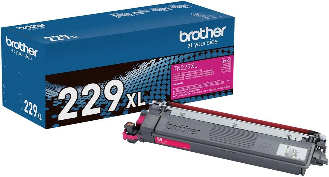 Brother Genuine TN229XLM Magenta High Yield Printer Toner Cartridge - Print up to 2,300 Pages