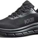 Men's Non Slip Work Shoes Waterproof Easy Slip Sneakers for Kitchen Restaurant Chefs Nurses with Arch Fit Support Orthopedic, 7.5, Plaid Black