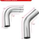 2 Inch Mild Steel DIY Custom Exhaust Tubing Mandrel Bend Pipe Straight & U-Bend Kit, Universal Fit - 8 PCS