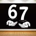 Funny 67 Meme Photo Booth Backdrop 6 7 Six Seven Birthday Party Decoration Winter Holiday Background Banner Wall Decor (Black-1, 3.65.9ft)