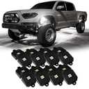 OPT7 Photon Pure White LED Magnet Rock Lights, 8 Pods Wide Angle Neon Underglow Lighting Kit with Extension Wire, IP68 Waterproof for Offroad Truck Jeep RZR ATV UTV SUV - Black