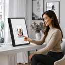 Americanflat 12x16 Shadow Box Frame with Polished Plexiglass - Silhouette Collection - Large Shadow Box Display Case for Tabletop and Wall Display - White with Soft Felt Back