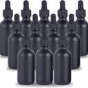 1 oz Dropper Bottle 12 Pack Black Glass Boston Bottles 30ml with Eye Droppers Black Caps for Essential Oils, Perfume, Leak Proof Travel Bottles for Liquids