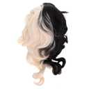 Half Black White Wig Witch Costume Accessory for Women Synthetic High-temperature Fiber Stage Performance Festival Party Halloween Cosplay