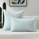 FUTEI Blue Decorative Throw Pillow Covers 26x26 Inch Set of 2,Soft Chenille Jacquard Geometric Pattern Euro Pillow Shams,Modern Home Decor for Couch Bed Living Room