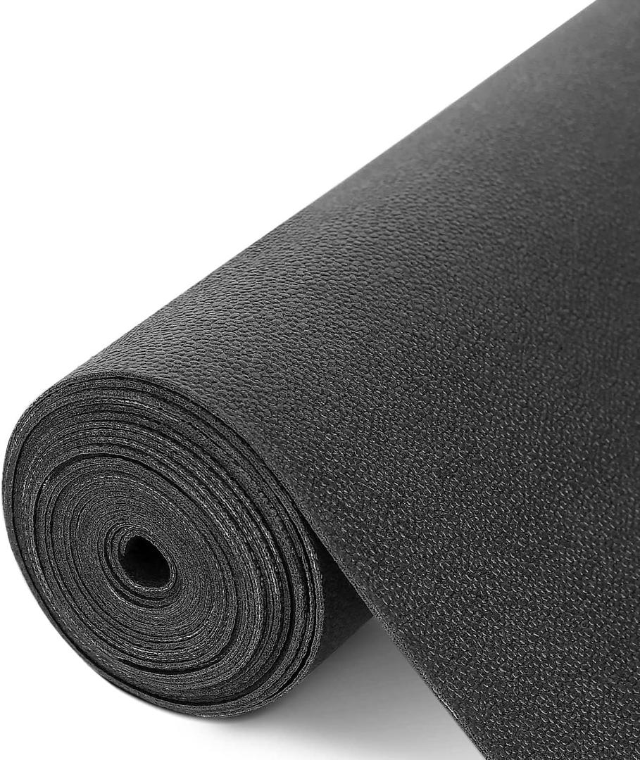WochiTV Shelf Liner for Cabinets, Drawer Non Adhesive Non Slip Foam Mat for Kitchen, Pantry, Bathroom, Cupboard, Garage, Closet, Shelves, Drawer, Tool Box, Black 11.8 x 118 inches