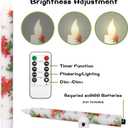 Christmas Flameless Taper Candles 2 Pack Christmas Poinsettia Flowers Battery Operated Candle with Remote Real Wax Flickering LED Fake Candle Home Decor for Xmas New Year Wedding Party