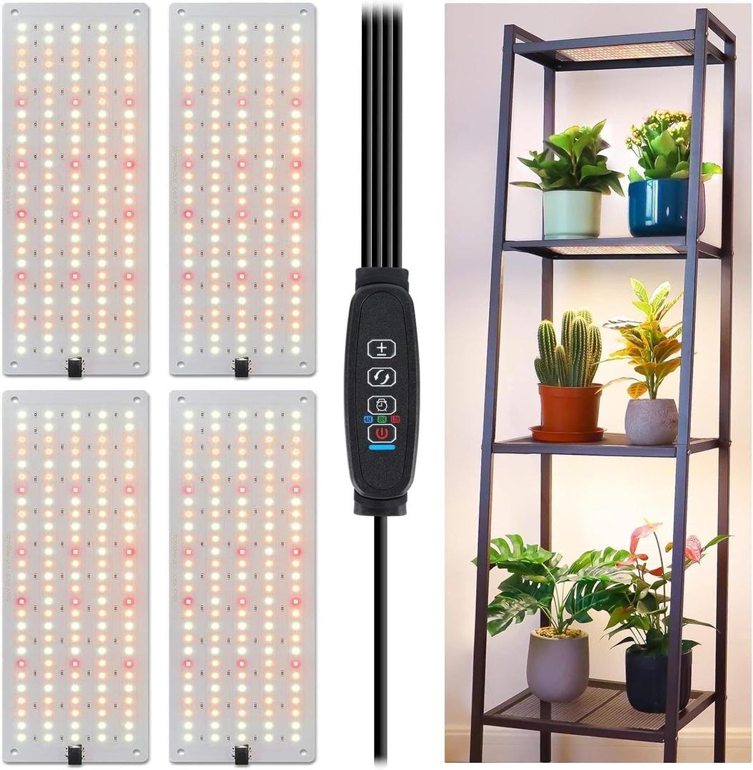 LBW Plant Grow Light, 540 LEDs Full Spectrum Plant Lights for Indoor Growing, Under Cabinet Grow Lamp with 4/8/12H Timer, 3 Lighting Modes, 10 Dimmable Levels, 4 Pack