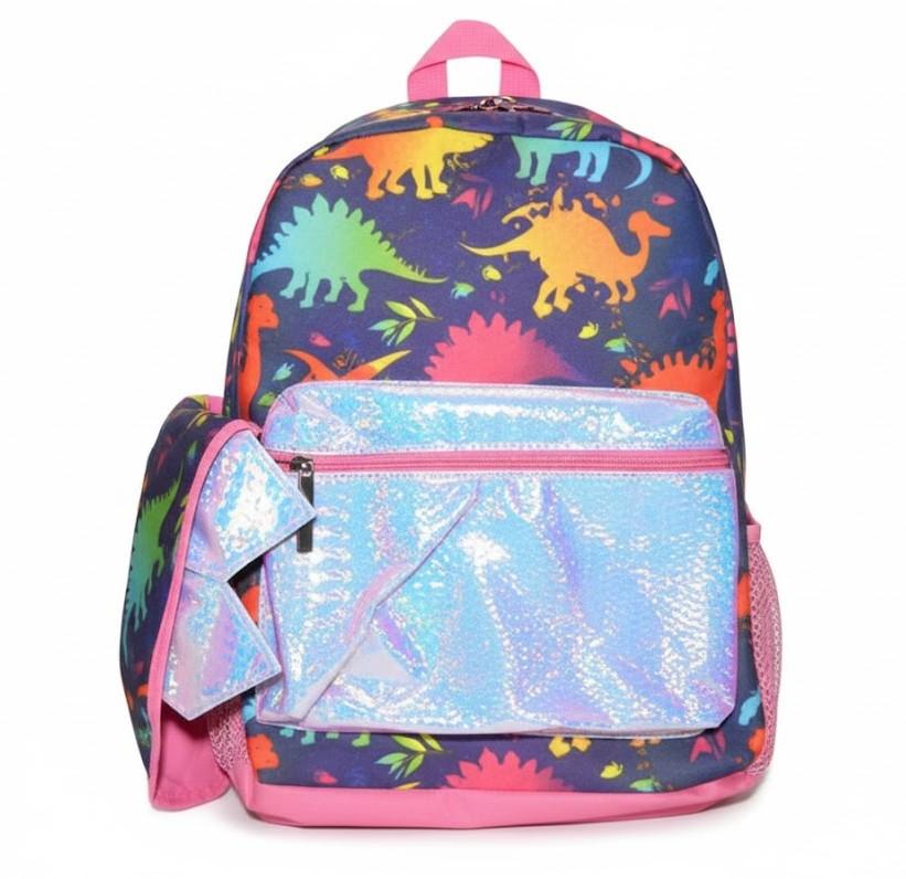 Confetti backpack with Detachable Hood 3-D Dino spikes