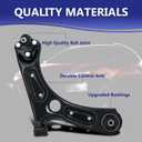Control Arm, Replacement For Front Lower Left Control Arm With Ball Joint Compatible With 2017-20 Hyundai Elantra 2018-23 Kona 2019-23 Kia Forte 2020-23 Forte5 - Driver Side