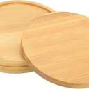 PATIKIL Plant Pot Saucer 4.7 Inch OD, 3 Pack Bamboo Round Flower Drip Tray for Home Indoor