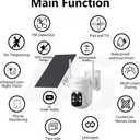 4G LTE Solar Security Camera - No WiFi Cellular Outdoor Camera with 2K Color Night Vision, PIR Motion Detection, 2-Way Audio, Siren Alarm, 360 Live View, SIM Card & 32GB SD Card Included