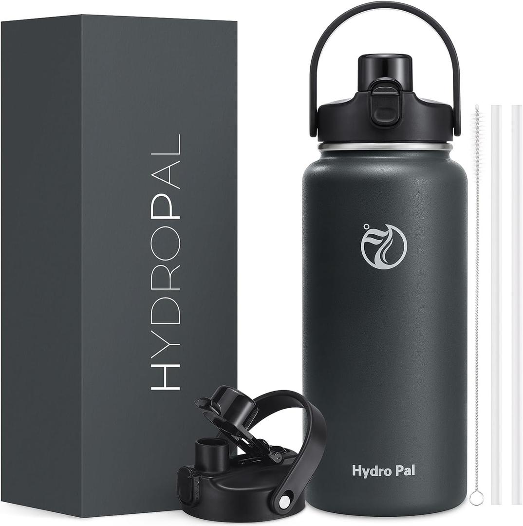 64oz Half Gallon Insulated Water Bottle with 2-in-1 Lid (Chug & Straw), Double Walled Vacuum Stainless Steel Water Bottles, Wide Mouth Leakproof Insulated Jug with Straw