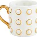 Mud Pie Gold Rings Ceramic Mug; 16 oz