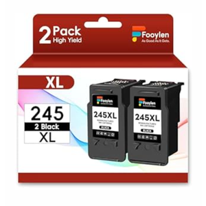 Fooylen 245XL PG245XL Black Ink Cartridge Replacement for Canon 245 PG-245 XL Ink Cartridges Compatible for PIXMA TS202 TS302 MG2520 MG2525 TR4520 TR4527 TS3300 TS3320 TS3322 MX490 MX492