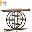 Celaform 41" Console Table for Entryway, 4-Tier Industrial Narrow Wood Sofa Accent Tables with Circle Storage Shelves for Living Room, Hallway, Foyer (Rustic Brown), 40.95 inches x 11.42 inches x 31.5 inches